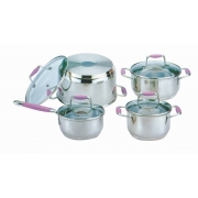 8pcs Cookware Set With Silicone Rubber Grip